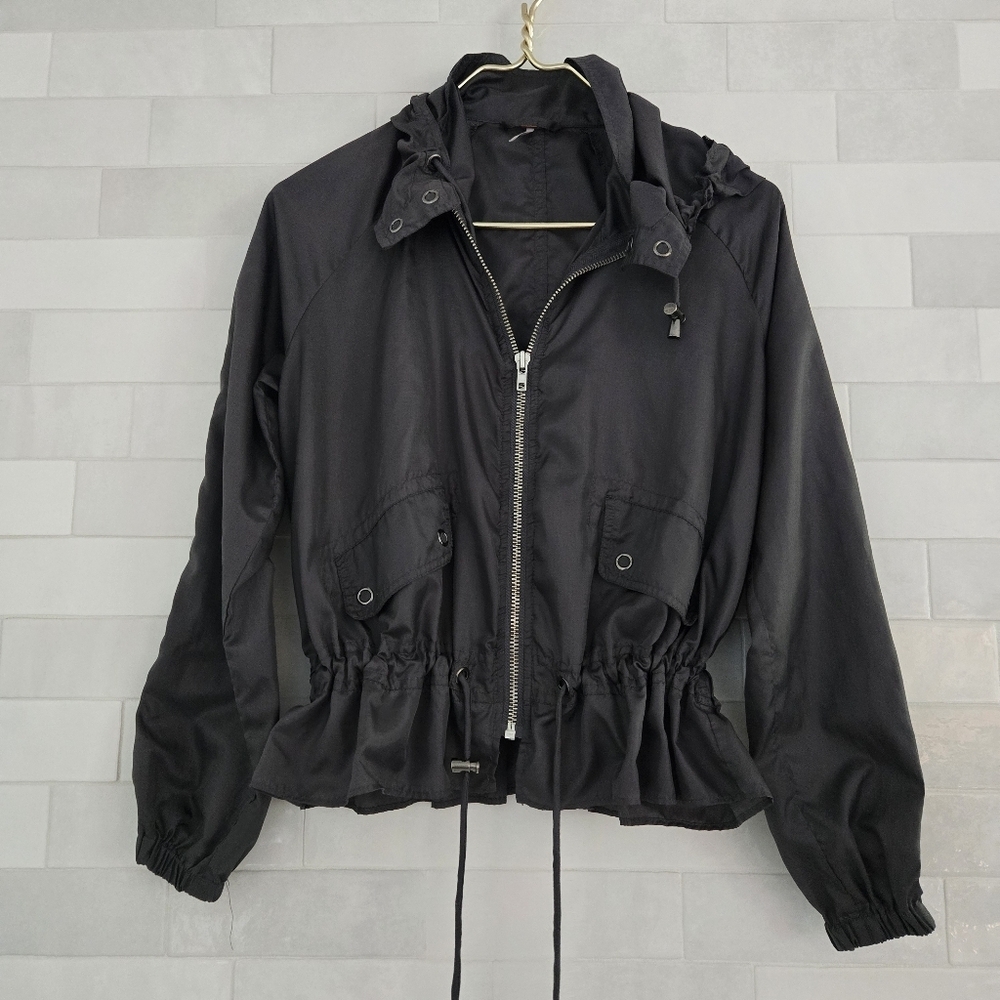 Free People Ripstop Parachute Jacker Gray Nylon Zip-Up Size XS Extra Small - Picture 2 of 7